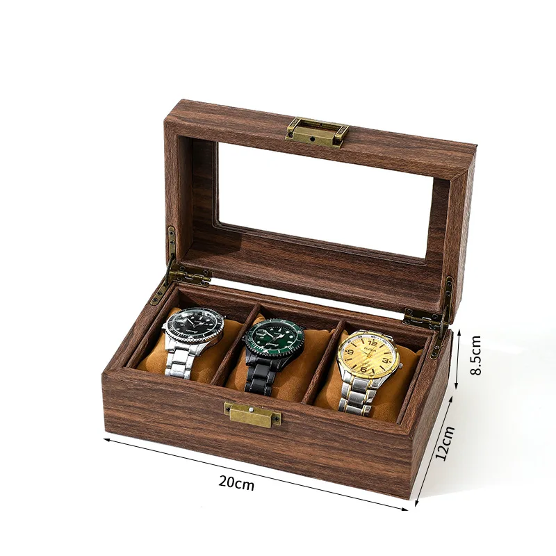 Eco-Friendly PU Leather Watch Box for Men and Women, Dust-Proof 10 Slot Watch Display Organizer with Lock and Glass Lid, Soft Velvet Interior, Multi-Functional Jewelry Storage Case for Rings, Bracelets & Accessories 1