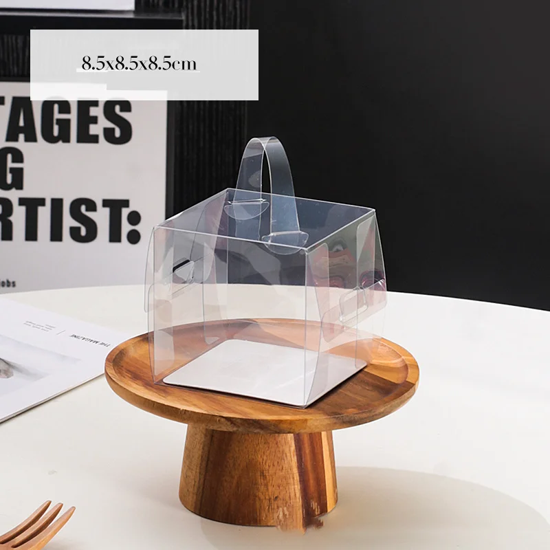 50pcs Transparent Cake Boxes with Handles, Plastic Cupcake and Chocolate Gift Boxes, Mini Sweet Packaging Supplies for Wedding Favors, Desserts, Pastries, Birthday and Event Gifts 11