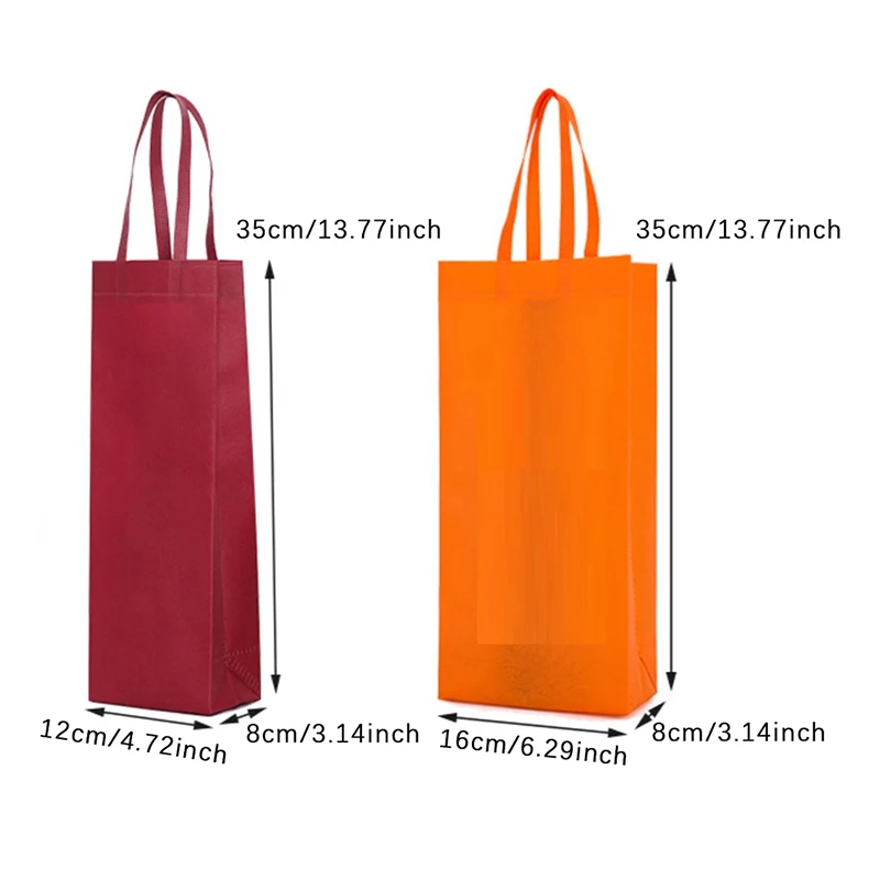 Durable Non-Woven Wine Gift Bag – Waterproof Single or Double Bottle Champagne & Beer Tote with Top Handle, Foldable Reusable Bottle Carrier for Weddings, Parties, Banquets, Home, Office & Travel - 图片 6