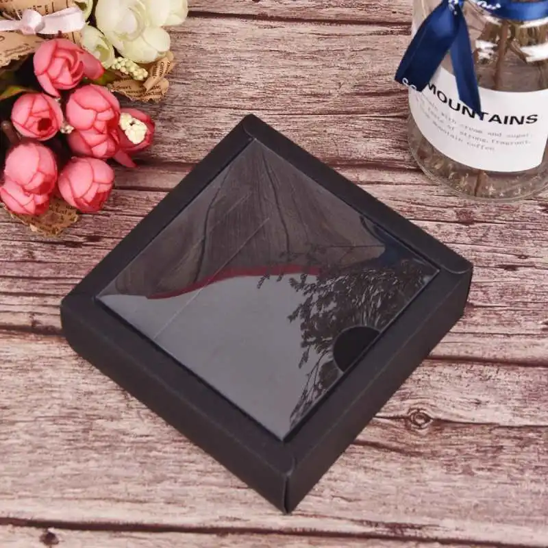 10Pcs Transparent Kraft Paper Gift Boxes with Clear Window, Multi-Size DIY Packaging for Handmade Soap, Jewelry, Candy Wrapping, Cookies, Cake, Bread, Party Decorations and Wedding Favor Display 8