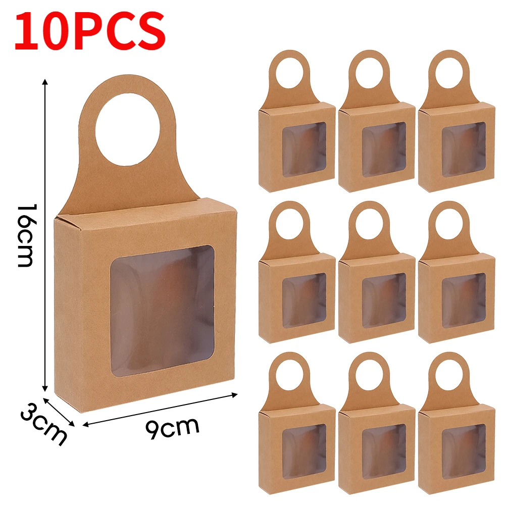 20/10PCS Kraft Paper Hanging Wine Bottle Gift Box – Foldable Candy Packaging Box with Hook, Minimalist Recyclable Paper Box for Wedding, Party, and Holiday Decoration - 图片 7