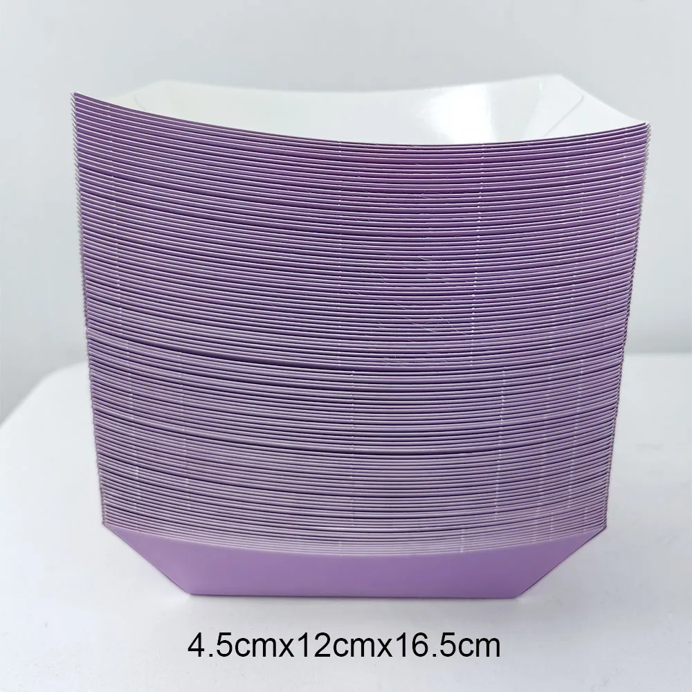 6/12/24PCS Disposable Paper Food Trays – Solid Color Snack Boats for Popcorn, Fries, Nachos, Burgers – Black/White/Blue/Yellow Party Serving Containers for Birthday, Baby Shower, Picnic, Carnival - 图片 17