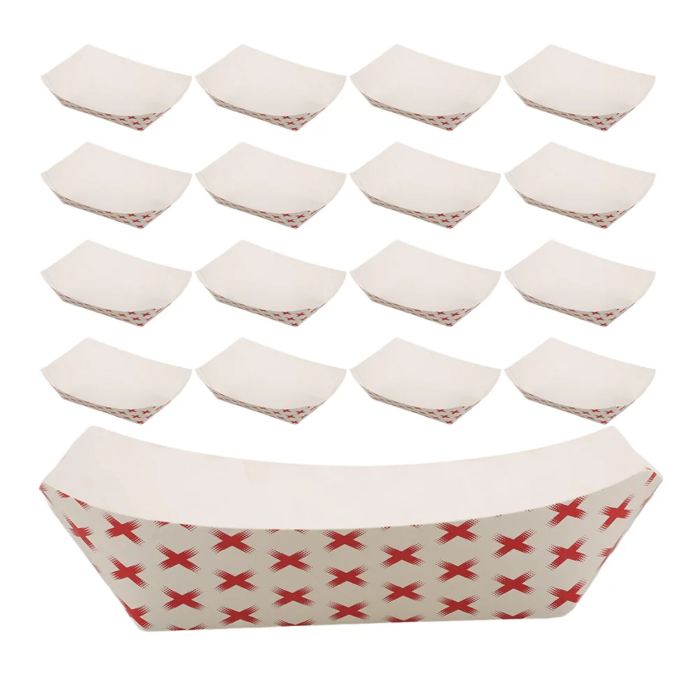 50pcs Disposable Kraft Paper Food Boats Trays for Hot Dogs, Chicken Wings, French Fries, BBQ, Snacks, Takeout, Party Catering, Outdoor Events, Restaurant Serving Containers, Eco-Friendly Paper Snack Trays