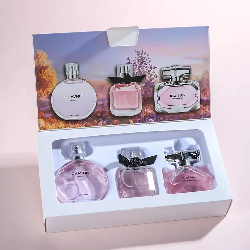 3PCS 30ML Each Women's Perfume Bottle Set with Fine Mist Spray and Luxury Gift Box, Multiple Material Options Including Glass, Acrylic, PET or Metal, Fresh Floral Fruity Chypre Fragrance for Retail, Gifting, and Factory Direct Orders - 图片 3
