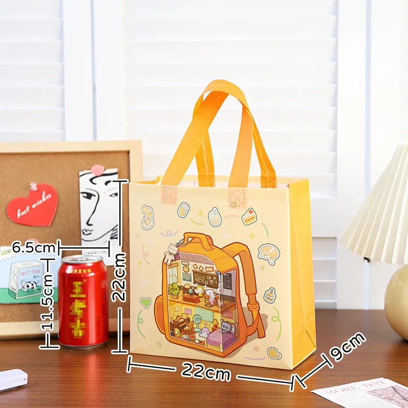 2025 Cute Cartoon Non-Woven Tote Bags, Reusable Pastel Gift Bags for Kids Birthday Party Favors, Classroom Treats, Candy, Cookies, Arts & Crafts, Durable Eco-Friendly Packaging, 12/30pcs 4