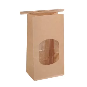 50 Pack Kraft Paper Bakery Bags with Transparent Window – Non-Sticky, Sealing Pouches for Cookies, Candy, Coffee Beans, Party Favors, and Homemade Treats, Multiple Sizes