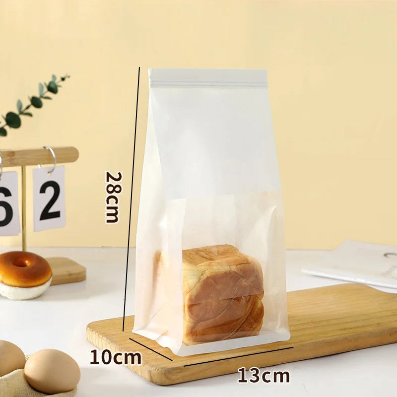 20pcs Kraft Bakery Bags with Clear Window, Reclosable Zipper or Self-Seal Closure, Stand-Up Paper Bags for Bread, Cookies, Pastries, Candy, Café Takeout, Home Baking, Party Packaging - 图片 11