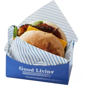 50pcs Sandwich Packaging Boxes, Hamburger, Toast & Bread Paper Trays, Disposable Food Wrapping Bags for Takeout, Party, Bakery, Restaurant, Breakfast, Lunch, Catering, Snack Packaging