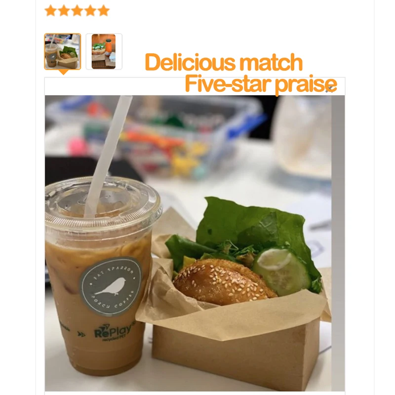 10pcs Cardboard Sandwich & Burger Packaging Boxes, Kraft Paper Food Containers for Cakes, Bread, Snacks, Sushi, Sandwiches, Fried Chicken, Steak, Takeout, Wedding Party, Eco-Friendly Meal Packaging - 图片 5