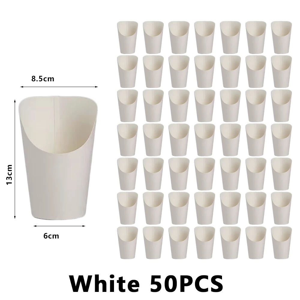 Disposable Greaseproof French Fries Cups, Hamburger & Sandwich Paper Containers, Kitchen Snack Cups, Cowhide Skewer Holders, Ice Cream Paper Cups, Fast Food Takeout Packaging, Party Catering Supplies - 图片 9