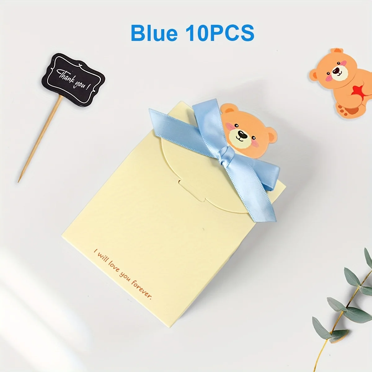 10PCS Cartoon Bear Foldable Square Gift Boxes, Durable and Stylish Paper Packaging for Gender Reveal, Weddings, Birthday Parties, Holiday Celebrations, Multi-Purpose Gift Box Set, Factory Direct Supply - 图片 8