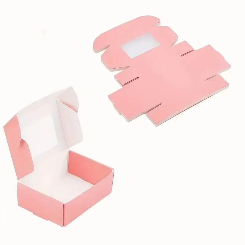10/30-Pack Mini Pink Cardboard Gift Boxes with Transparent Window for Jewelry, Candy, Chocolate, Mini Soap, Wedding & Party Favors, Birthday, Holiday Celebration, DIY Decoration, Sturdy Recyclable Favor Boxes - 图片 5
