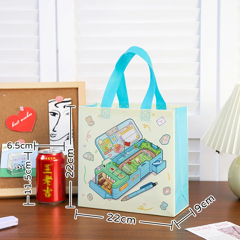 2025 Cute Cartoon Non-Woven Tote Bags, Reusable Pastel Gift Bags for Kids Birthday Party Favors, Classroom Treats, Candy, Cookies, Arts & Crafts, Durable Eco-Friendly Packaging, 12/30pcs 2