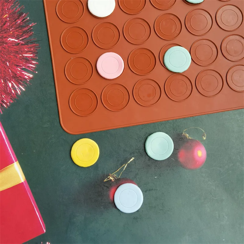 30-Cavity Non-Stick Silicone Macaron Baking Mat – Reusable DIY Pastry Mold Sheet, Oven-Safe Macaroon Cake Mold, Cookie & Dessert Bakeware for Home or Professional Baking 1