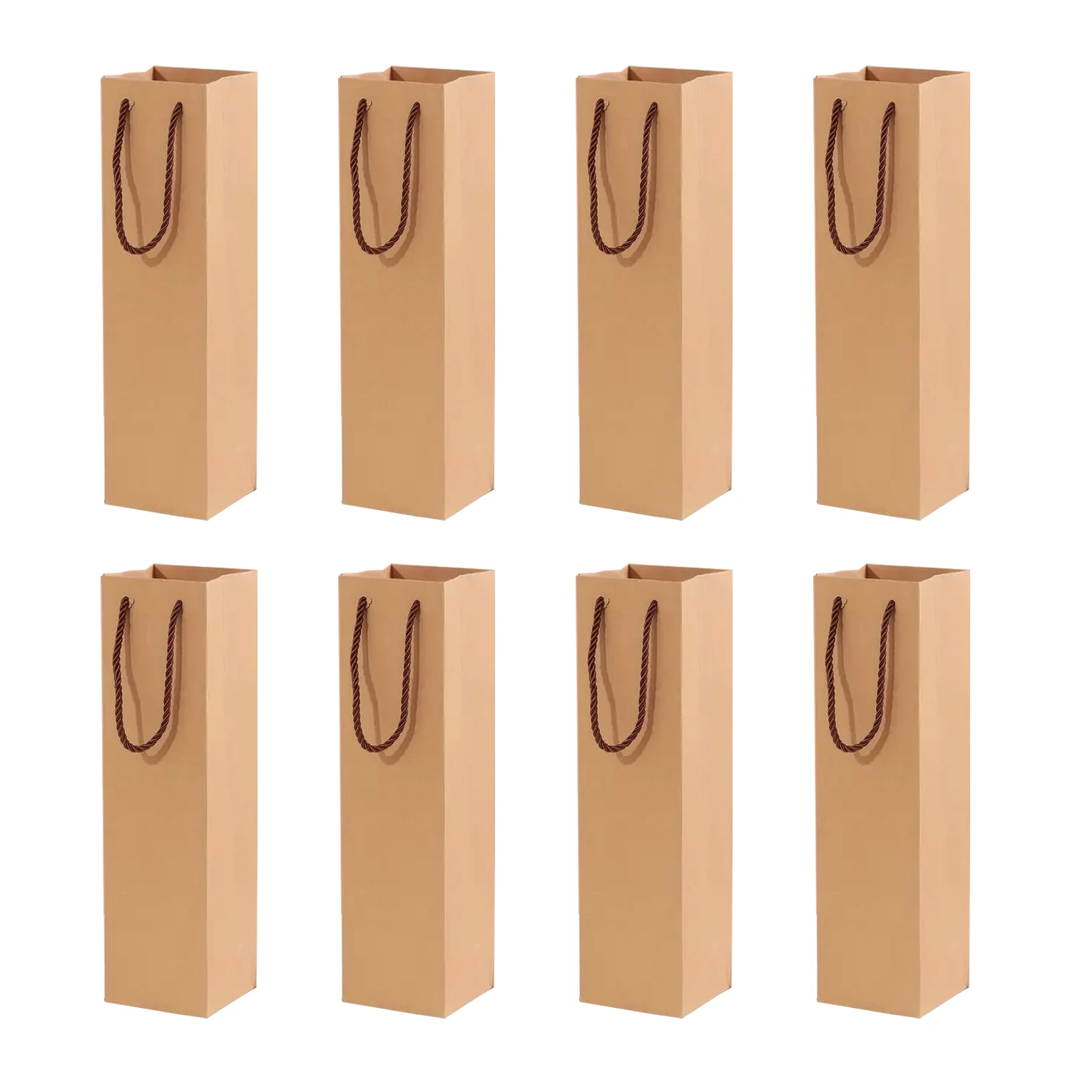 7/8 PCS Solid Color Thickened Wine Bags, Elegant Reusable Cardboard Tote Gift Bags for Weddings, Parties, and Birthdays – Eco-Friendly Wine Packaging, Durable & Stylish Gift Bags for Bottled Drinks - 图片 6