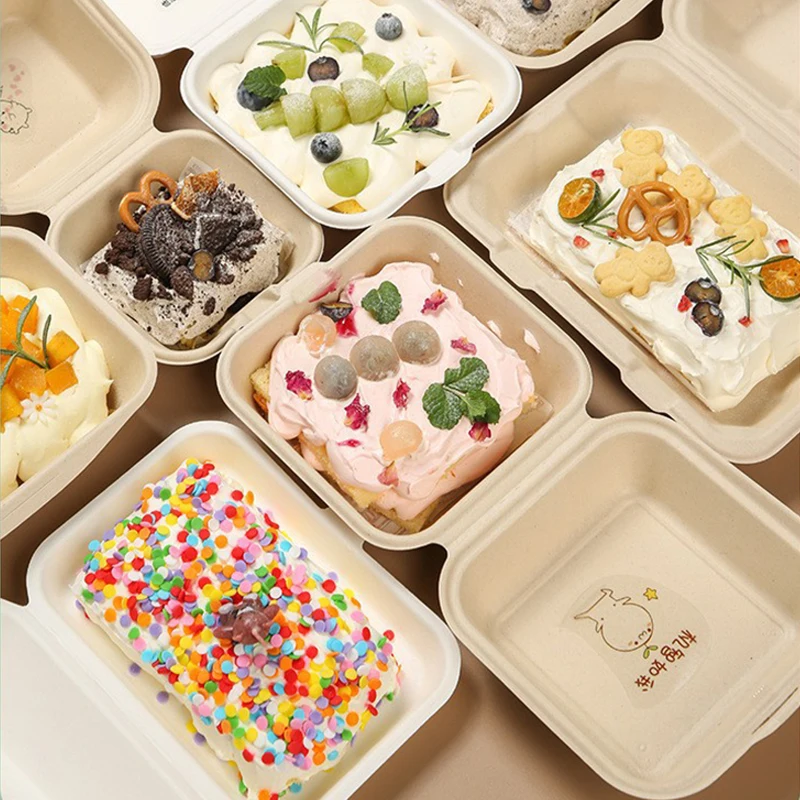 10pcs Disposable Packaging Lunch boxes, Food Containers for Vegetables, Fruit, Salad, Desserts, Cakes, Burgers, Microwave-Safe, Takeout, Picnic, Eco-Friendly Meal Prep Boxes 4