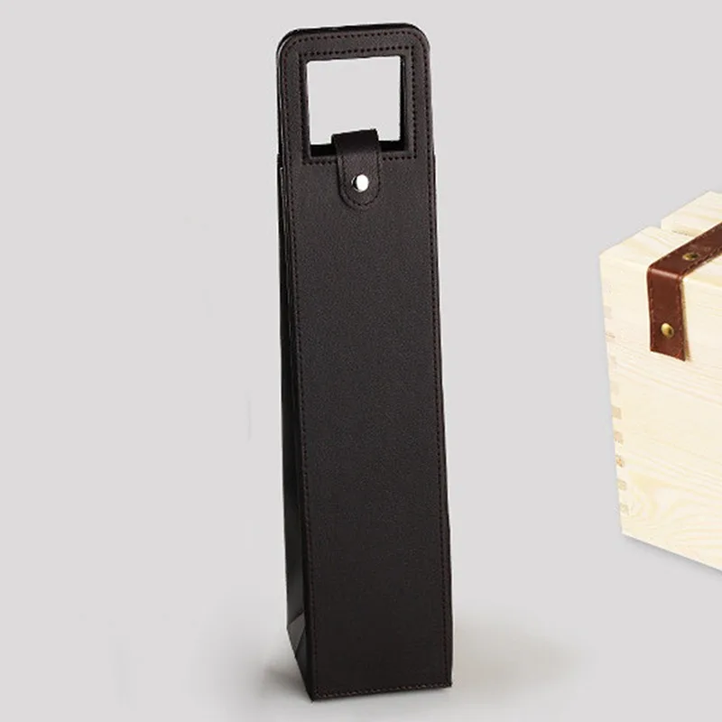 Red Wine Packaging Bags Leather Boxes for Gift Presentation, Single Bottle Wine Glass Storage Bag, Universal Reusable Packaging Tote, Luxury Party & Holiday Packaging Solution