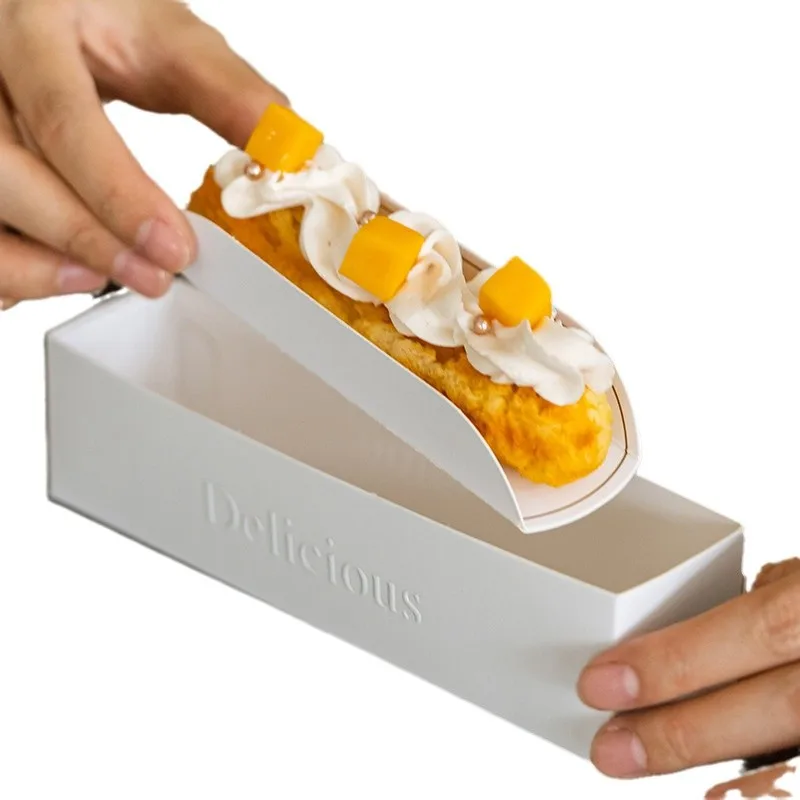 50PCS Rectangle French Napoleon Mousse Boxes, DIY Mini Cake Packaging, Waterproof and Oilproof Dessert Containers for Bakery, Pastry, Pudding, Chocolate, Takeout, Party and Home Use - 图片 6