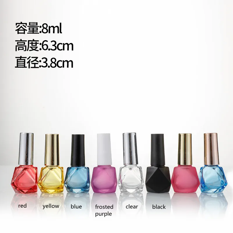 10/30/50pcs 8ml Empty Glass Nail Polish Bottles – Refillable Clear Containers with Brush Applicator for Nail Gel, Paint, Glue, Nail Oil, Art Polish Storage and Portable Travel Cosmetic Packaging - 图片 5