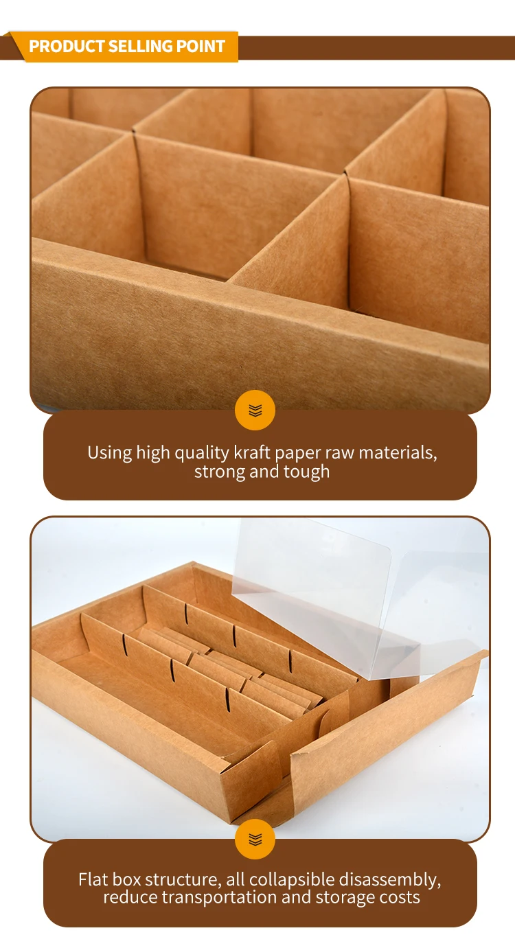 Gold Foil Embossed Multi-Lattice Cupcake Box Hard Dessert Packaging for Cookies, Cakes, Macarons, Snacks, Weddings, Parties, Bakery Takeaway, Custom Logo, Pattern, Size, Material, 2/4/6/9 Divider Options 2