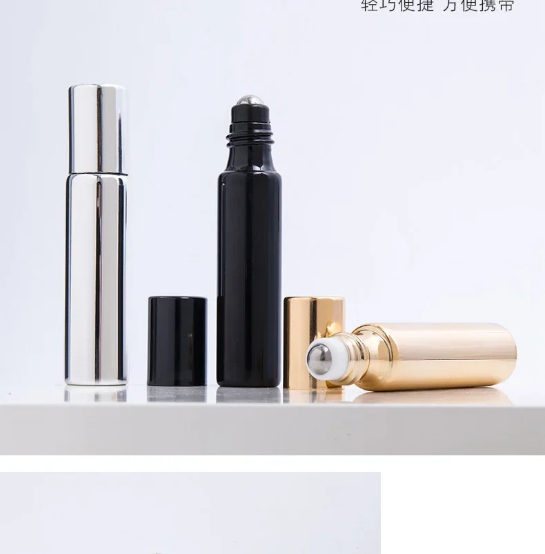 5ml/10ml Metal Roller Refillable Bottle | Mini Glass Perfume & Essential Oil Container, UV-Coated Corrosion-Resistant Glass, Leak-Proof Travel Cosmetic Atomizer, Roll-On Design for Face, Body & Fragrance undefined