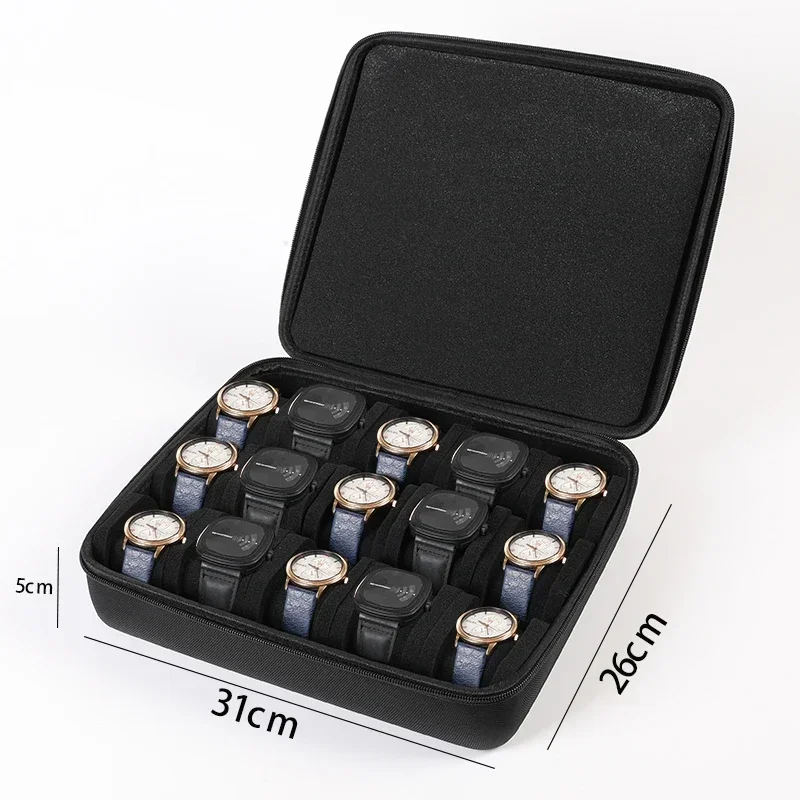 Travel Watch Organizer | 5-Slot Portable Watch Storage Case with PU & Velvet Lined Compartments, Compact Travel Watch Organizer for Men, Women, Smartwatches, Fitness Trackers, and Luxury Timepieces, Waterproof and Durable - 图片 7