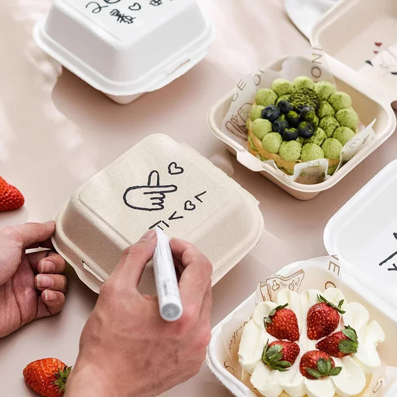 10pcs Disposable Packaging Lunch boxes, Food Containers for Vegetables, Fruit, Salad, Desserts, Cakes, Burgers, Microwave-Safe, Takeout, Picnic, Eco-Friendly Meal Prep Boxes - 图片 3