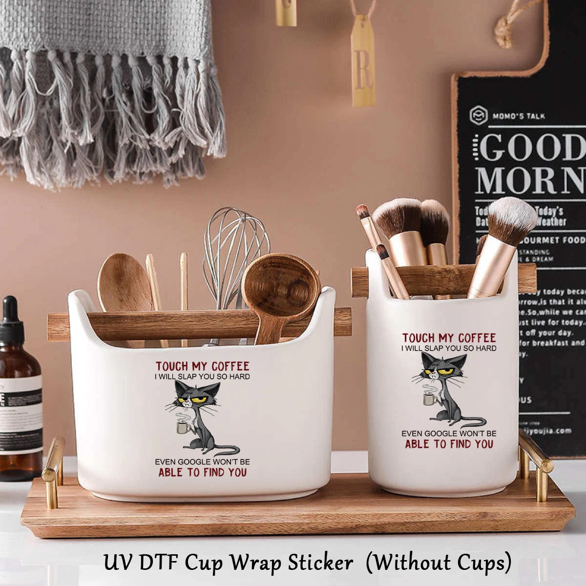 1PC Cat-Themed UV Transfer Sticker – DIY Waterproof Animal Pattern DTF Sticker for Glass Cups, Mug Decoration, Gift Wrapping, Personalized Drinkware, Creative Craft Supplies - 图片 5