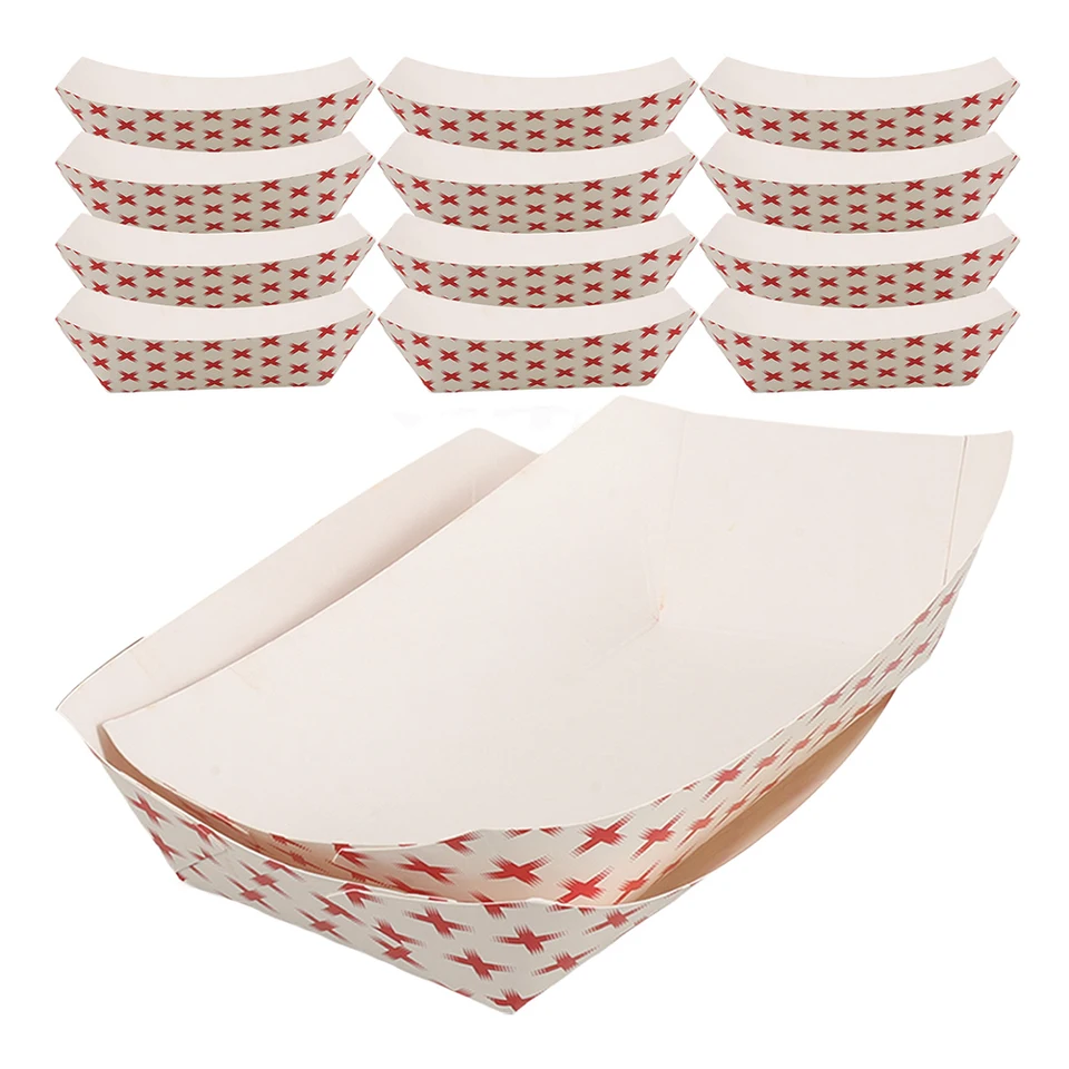 50pcs Kraft Paper Hot Dog Trays, Disposable Snack and Food Serving Containers, Open-Top Fry Boats for Parties, Restaurants, and Outdoor Events - 图片 7