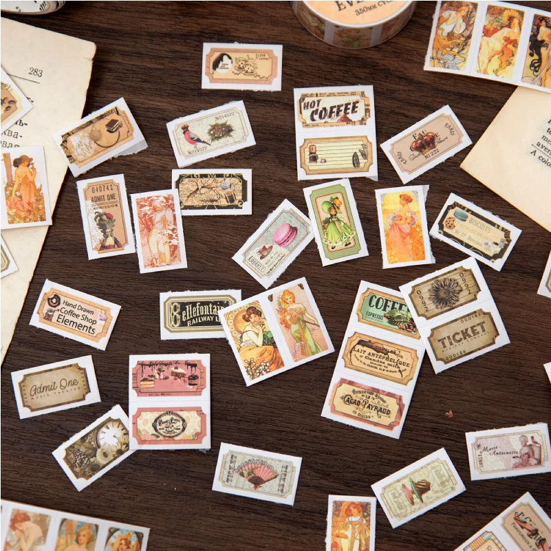 25mm x 2m Vintage Letter Washi Tape, 35cm Pattern Repeat — Retro Decorative Masking Tape for DIY Scrapbooking, Junk Journals, Planner Labeling, Craft Stickers, Gift Wrap and Handmade Stationery Packaging - 图片 2