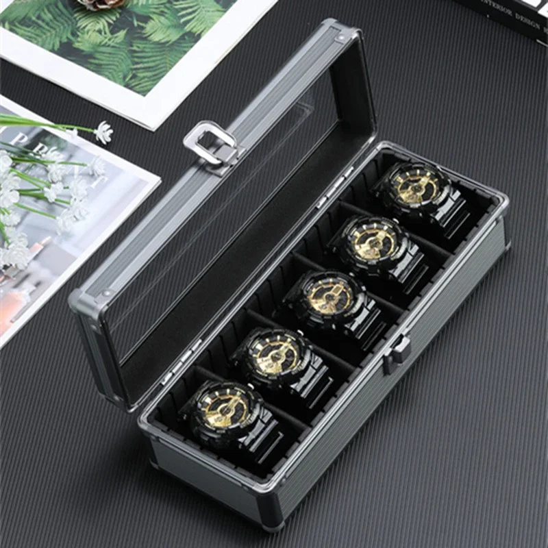 Aluminum Watch Display Case with 1/3/5 Slots, Portable Suitcase Organizer for Men & Women, Multifunctional Clock Storage Box, Watch Stand Holder, Jewelry Storage and Travel Case with Secure Compartments 17