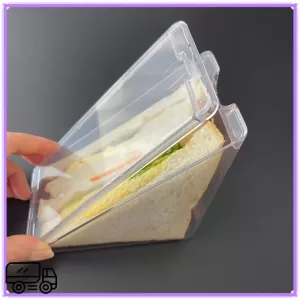 High-Quality Triangle Sandwich Containers, Reusable Clear Plastic Lunch Boxes for Sandwiches, Snacks, Fruits, Portable, Washable, Leak-Proof Meal Storage, Compact Design, Factory Direct Supply