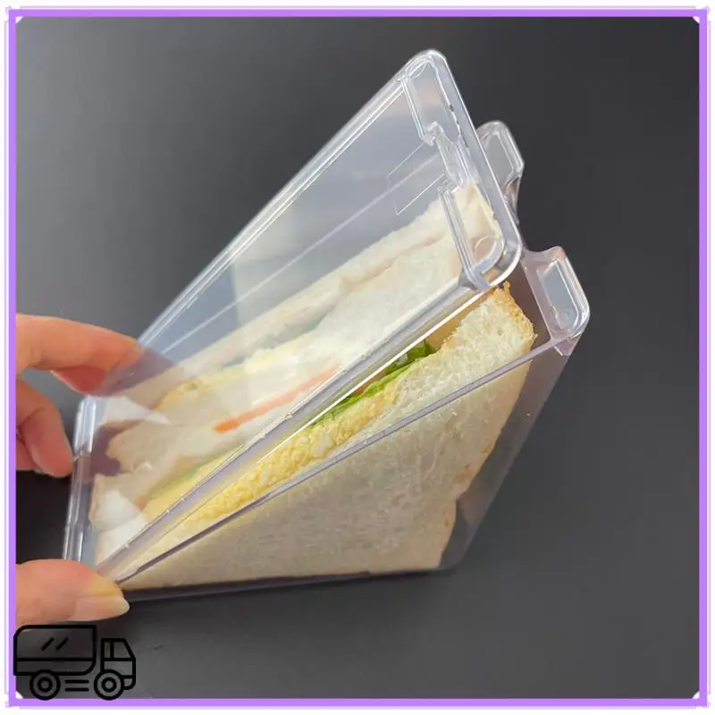High-Quality Triangle Sandwich Containers, Reusable Clear Plastic Lunch Boxes for Sandwiches, Snacks, Fruits, Portable, Washable, Leak-Proof Meal Storage, Compact Design, Factory Direct Supply