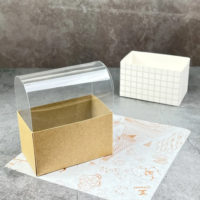 50pcs Kraft Paper Sandwich and Burger Takeout Boxes, Disposable Toast, Donut, Bread, Hamburger Packaging Containers, Oilproof Paper Trays for Bakery, Pastry, Party, Catering, Wedding Food Service - 图片 4