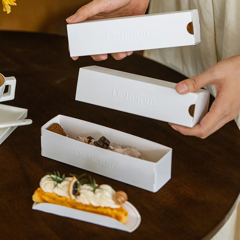 50PCS Rectangle French Napoleon Mousse Boxes, DIY Mini Cake Packaging, Waterproof and Oilproof Dessert Containers for Bakery, Pastry, Pudding, Chocolate, Takeout, Party and Home Use - 图片 5
