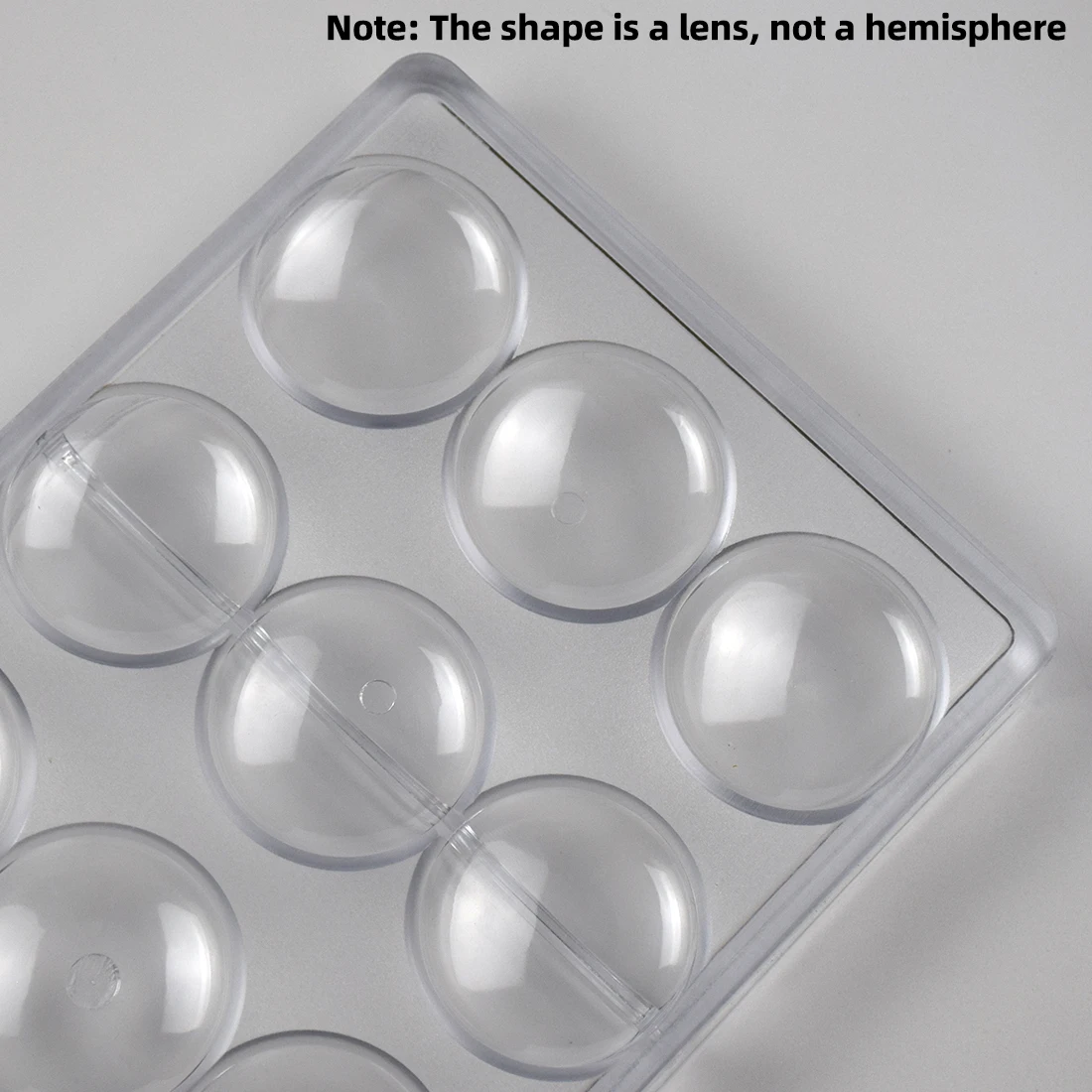 15-Cavity Polycarbonate Chocolate Mold – Volcano-Shaped Bonbons and Candy Forms, Lens-Style Confectionery Mold for Chocolate, Candy, Baking, Refrigerator & Freezer Use, φ1.58"xH0.24" 2