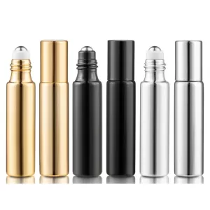 5ml/10ml Metal Roller Refillable Bottle | Mini Glass Perfume & Essential Oil Container, UV-Coated Corrosion-Resistant Glass, Leak-Proof Travel Cosmetic Atomizer, Roll-On Design for Face, Body & Fragrance