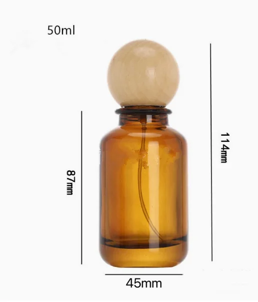 10pcs 30ml 50ml 100ml Brown Glass Perfume Spray Bottles with Wooden Cap | Empty Atomizer Refillable Crimp Neck Containers | Elegant Bayonet Design Reusable Fragrance Bottles for DIY Perfume & Travel Use - 图片 13