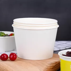 50Pcs Disposable Paper Bowls Eco-Friendly Round Food Containers with Lids, Takeaway Salad Soup Rice Noodle Lunch Packaging Boxes for Restaurants, Picnics, Catering, Fast Food and Party Use