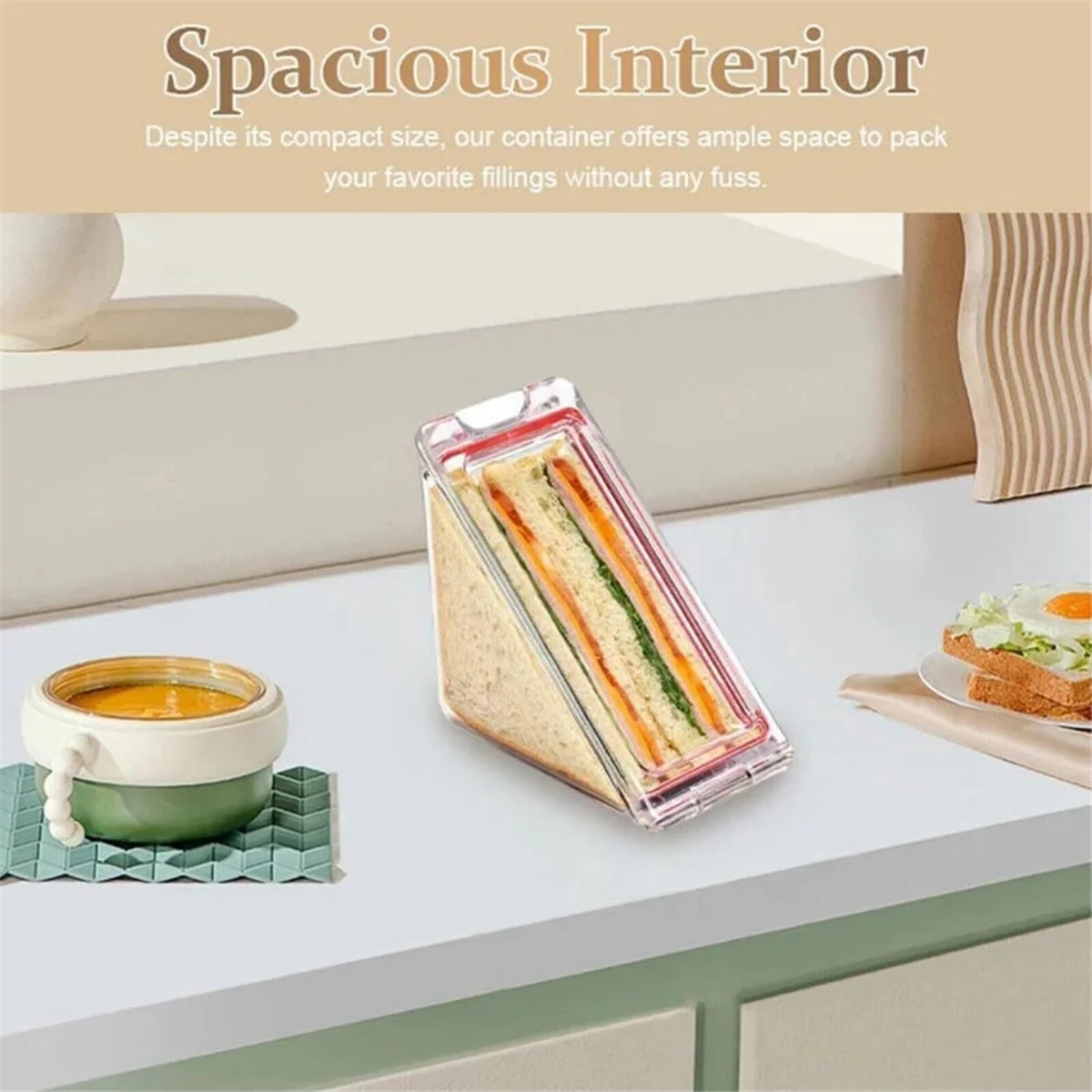 High-Quality Triangle Sandwich Containers, Reusable Clear Plastic Lunch Boxes for Sandwiches, Snacks, Fruits, Portable, Washable, Leak-Proof Meal Storage, Compact Design, Factory Direct Supply 9