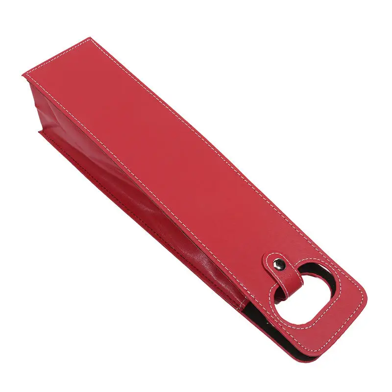 Luxury Reusable PU Leather Wine Tote Carrier – Portable Champagne & Wine Gift Bag for Wedding, Party, or Picnic, Elegant Single Bottle Holder with Handle, Waterproof & Durable Design - 图片 8