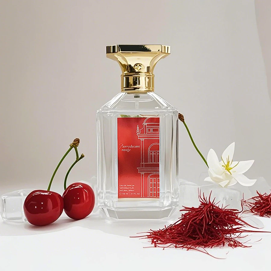 100ml Glass Perfume Bottle with Elegant Gift Box, Refillable Spray Atomizer for Women’s Bacc R.oug 540 Inspired Fragrance, Oriental Woody Saffron Container, Travel Cosmetic Bottle, DIY Fragrance Sub-Bottle - 图片 4