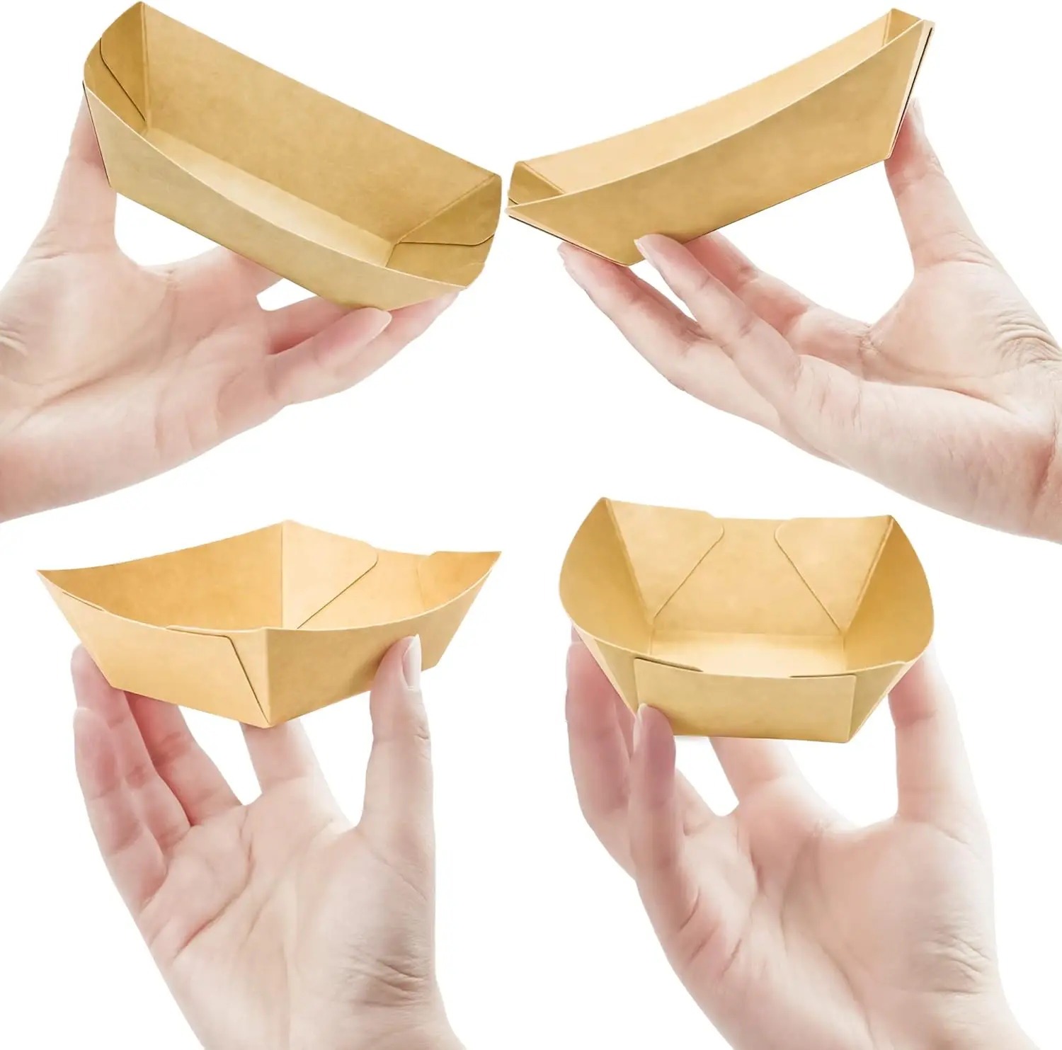 20/50/100 Pack Disposable Food Trays for Parties Festivals Birthday Events Catering Use, Waterproof and Oil-Resistant Snack Boxes Ideal for Hot Dogs Fries Snacks Serving - 图片 2