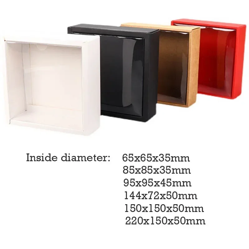 10Pcs Transparent Kraft Paper Gift Boxes with Clear Window, Multi-Size DIY Packaging for Handmade Soap, Jewelry, Candy Wrapping, Cookies, Cake, Bread, Party Decorations and Wedding Favor Display - 图片 2