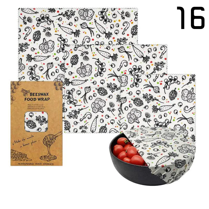 Reusable Beeswax Food Wraps for Fresh Food Storage, Organic Cotton Natural Eco-Friendly Food Packaging Paper for Cheese, Fruits, Vegetables, Bread, Sandwiches, Sustainable Kitchen Storage 5