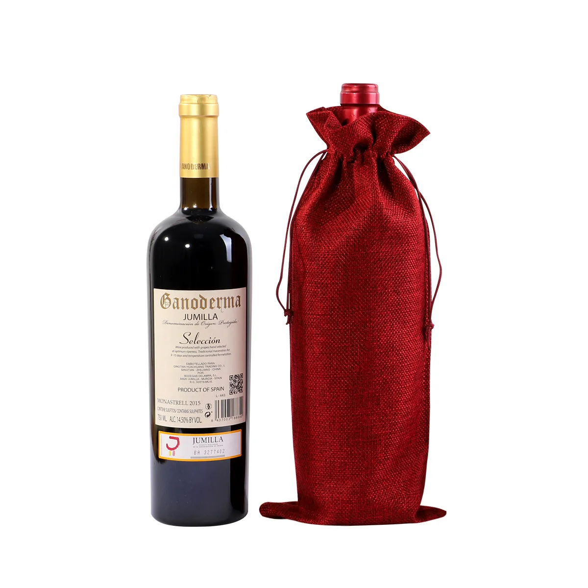 10PCS Burlap Wine Gift Bags Set – Rustic Red Wine Bottle Covers for Champagne or Liquor, Drawstring Pouches for Wedding, Holiday, Party, and Corporate Events, Eco-Friendly Reusable Packaging - 图片 2
