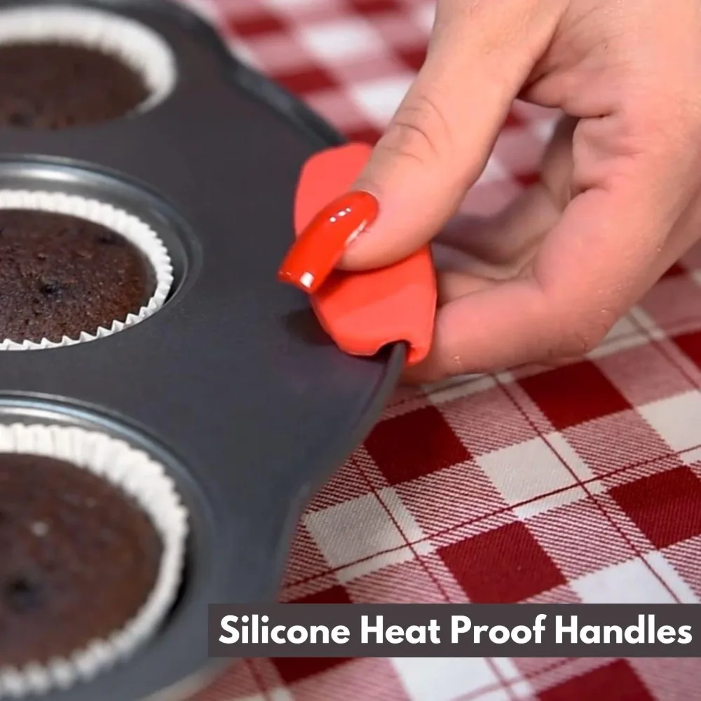 Premium 15-Piece Nonstick Bakeware Set with Muffin Pans, Cake Pans, Cookie Sheets, Loaf Pan, Pizza Pan & Silicone Utensils – Carbon Steel Oven-Safe Baking Kit for Home and Professional Kitchens