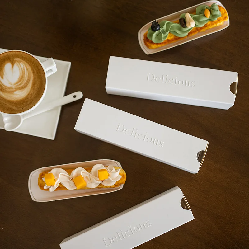 50PCS Rectangle French Napoleon Mousse Boxes, DIY Mini Cake Packaging, Waterproof and Oilproof Dessert Containers for Bakery, Pastry, Pudding, Chocolate, Takeout, Party and Home Use - 图片 4