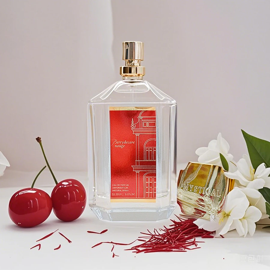 100ml Glass Perfume Bottle with Elegant Gift Box, Refillable Spray Atomizer for Women’s Bacc R.oug 540 Inspired Fragrance, Oriental Woody Saffron Container, Travel Cosmetic Bottle, DIY Fragrance Sub-Bottle 5