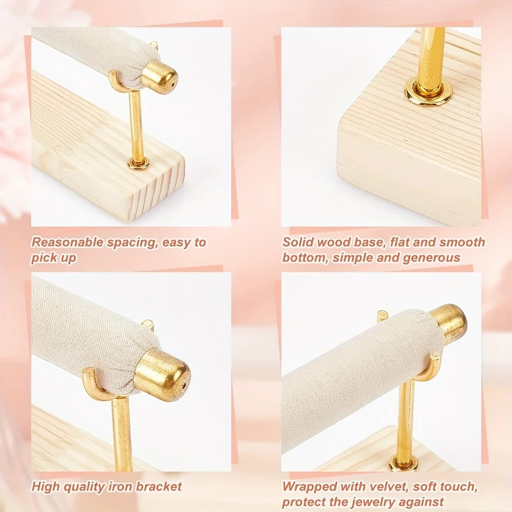 Ring Display Stand with Detachable Metal Frame 🌟 – Wooden Base Jewelry Organizer for Rings, Watches, Bracelets, and Accessories, Perfect for Home, Store, Exhibition, Gift Presentation, Durable and Stylish Display Solution